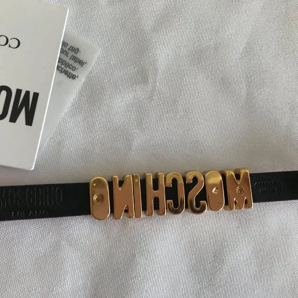 Moschino Red and Black Logo Crystal Letter Bracelet - Picture 4 of 5